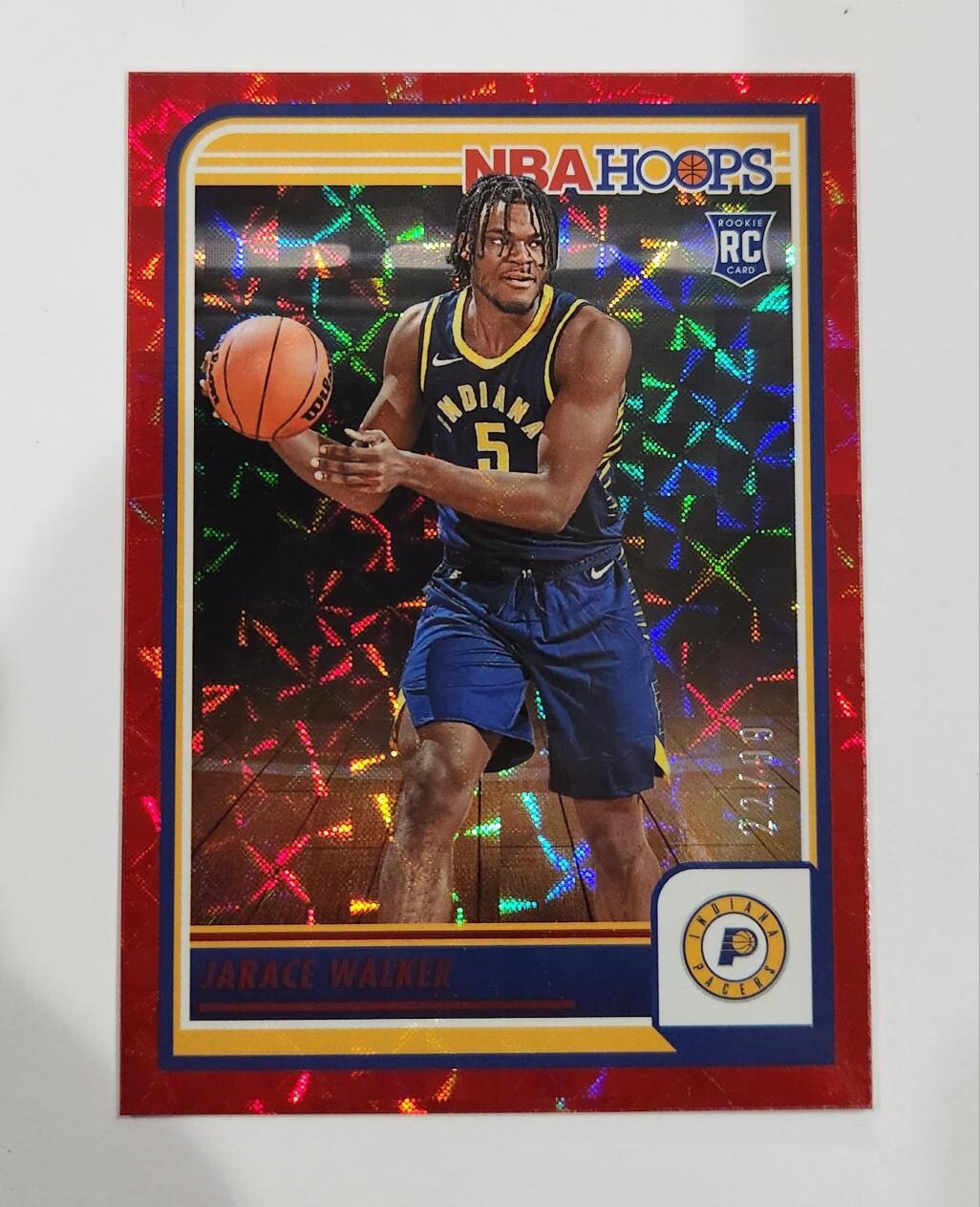 2023-24 Panini NBA Hoops Jarace Walker Hyper Red Asia /99 Rookie Pacers #251 RC