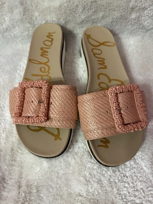 Sam Edelman Women's pink Leather Ariane Slide Buckle Sandal Size 9 - Image 1 of 4