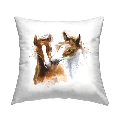 Stupell Horse Foals Modern Splash Printed Throw Pillow Foto 1 de 4