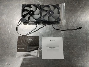 GOOD CONDITION Lot of 2 Corsair 120mm 12V DC PC 4pin Case Fans Black/Grey - Picture 1 of 3