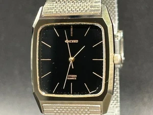EXC+5 Vintage CITIZEN Exceed 2730-271742 Gold UNI-SEX 28.5mm QZ Watch From JAPAN - Picture 1 of 11