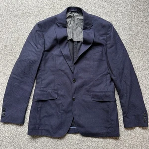 Hackett London Blazer dunkelblau Wolle Basketweave halb gefüttert UK 40 EU 50 - Bild 1 von 15