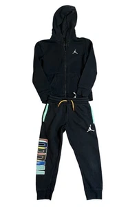 Boys size 5 to 6 years black Jordan jacket and multicolor black sweatpants - Picture 1 of 6