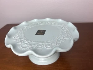 Maioliche Jessica Made In Italy Blue Cake Stand on Pedestal Brand New - Picture 1 of 10