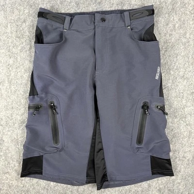 ARSUXEO Shorts Mens L Gray Cycling Zipped Pockets Lightweight Reflective Biking - Image 1 of 4