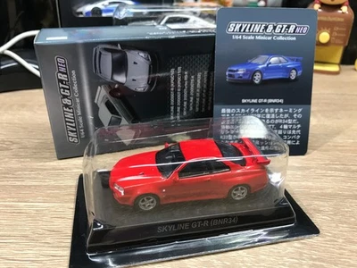 Kyosho - SKYLINE & GT-R NEO - GT-R BNR34 - RED - 1/64 - Mini Car - R22 - Image 1 of 4
