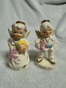 De colección Napco April PAL Niño y Niña Ángel Hecho en Japón Conejos de Pascua RARO - Imagen 1 de 8