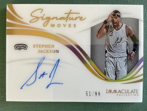 2020-21 Panini Immaculate Signature Moves Stephen Jackson Auto /99 Spurs - Picture 1 of 2