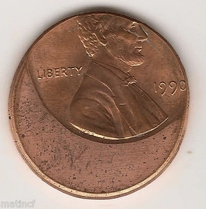 Mint Struck Error Coin ~ 1990 Lincoln Off Center Coin ~ Very Rear - Picture 1 of 1