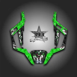 Arctic Cat Wildcat Trail Graphic Decal Kit Wrap Evil Joker Green Black - Picture 1 of 1