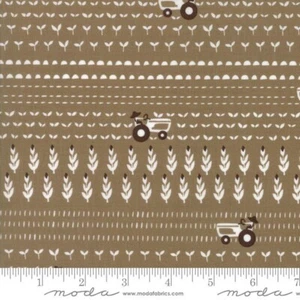 Farm Fun Tractor Fields Stacy Iest Hsu Moda Fabric Chocolate Brown Farming Crops - Picture 1 of 1