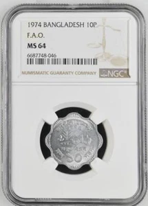 Bangladesh 10 Poisha FAO 1974 NGC MS 64 - Picture 1 of 2