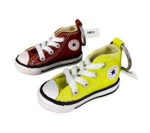 Lot Of 2 Converse Chuck Taylor All Star Original Mini Shoe Keychain Lime/Brown - Picture 1 of 6