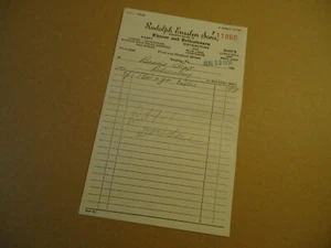 Rudolph Ensslen Sons cheese & delicatessen distributors 1938 READING PA billhead - Picture 1 of 1