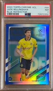 2020 Topps Chrome UCL #68 Jude Bellingham Rookie RC Blue Refractor /175 - PSA 7 - Picture 1 of 2