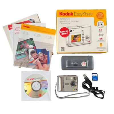 Kodak EasyShare C315 5.0MP Digital Camera Tested Works Incl Software SD Card - Image 1 of 4