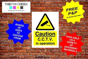 CCTV SIGNS - WARNING SIGNS ON 1.5mm PVC, FOAMEX, CORREX, DIBOND, VINYL STICKERS - Picture 1 of 5
