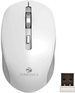 ZEBRONICS Zeb-Jaguar Wireless Mouse, 2.4GHz with 4 Buttons (White+Grey) - Picture 1 of 4