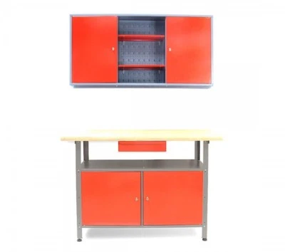 Werktisch Werkbank Werkstattschrank Werkstatt Metall abschließbare Türen Günstig - Bild 1 von 4