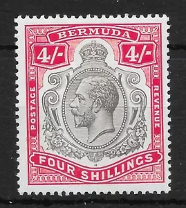 BERMUDA SG52bf 1920 4/= SCHWARZ & KARMIN BESCHÄDIGTES BLATT UNTEN RECHTS FEHLER LMM - Bild 1 von 1