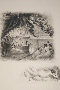 PAUL EMILE BECAT GRAVURE ROMANTIQUE REMARQUE EROTIQUE R3174 - Picture 1 of 1
