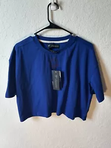 Fanatics Signature Women’s Blue Chicago Cubs Elements Cropped T-Shirt Small NWT - Picture 1 of 6