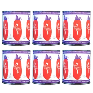 - Crushed Canned Tomatoes - 28 Ounce (Pack of 6) - USA Grown - Picture 1 of 6