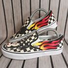 Vans Disney Mickey & Minnie Mouse Checkered Flames Slip On Sneakers U.K. Size 7