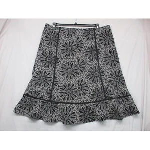 East 5th Floral Knee-Length Ruffle A-Line Skirt Velvet Womens Size 18 - Picture 1 of 11