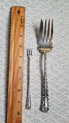 VTG ROGERS & HAMILTON SILVERPLATE Seafood Fork and Pickle fork MAJESTIC PATTERN - Image 1 of 4