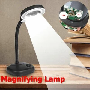 40 LED Desktop Magnifying Lamp 5X 10X Magnifier Light Daylight Craft Glass Table - Picture 1 of 8