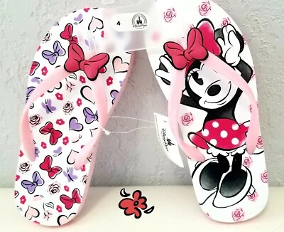Sandalias chanclas con lazo Minnie Mouse de los parques de Disney para niñas talla 4 nuevas con etiquetas Foto 1 de 4