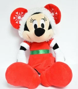 Disney Baby Navidad Minnie Mouse 20 in juguete de peluche invierno copo de nieve orejas arrugadas - Imagen 1 de 8
