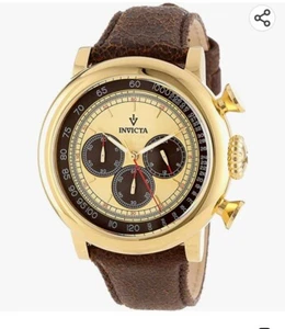 New Invicta Men Analog Quartz Watch with Leather Strap 13058 48mm - Picture 1 of 4