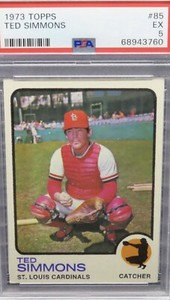 1973 Topps Cardinals HOFr Ted Simmons #85 PSA 5 EX