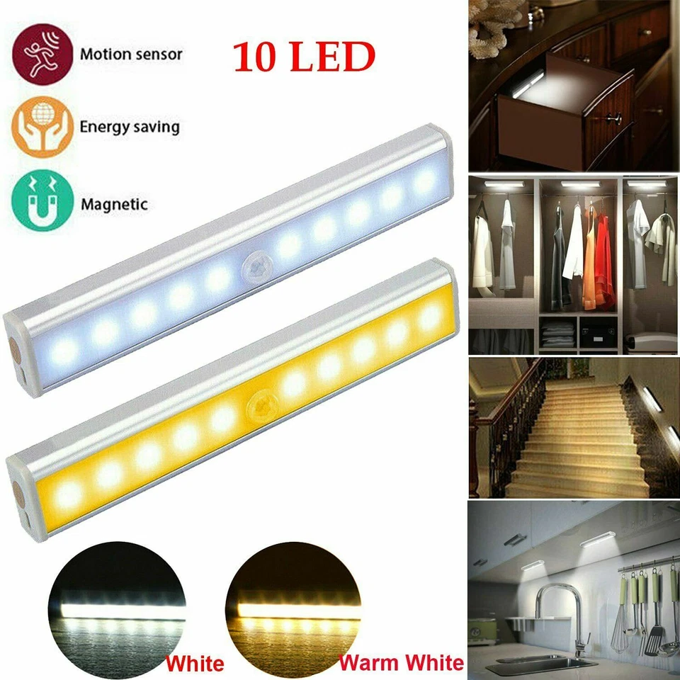 Motion Sensor Light Wireless Night Cabinet Closet Battery Powered Portable - Image 1 of 4