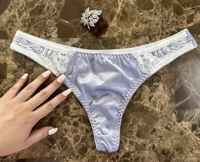 NWOT 90s Oily Wet Look Second Skin Sissy Shiny Satin Sissy Panties Thong Sz L - Image 1 of 4