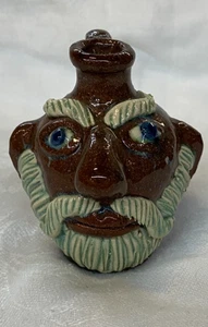 Albert Hodge Indigenous Southern Folk Art Pottery Mini Santa Face Jug - Picture 1 of 7