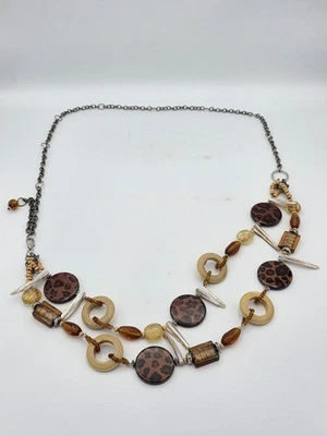 Women's Chain Belt 44 Inch Silver Charms Animal Print Beads Dangle Casual Dress - Image 1 of 4