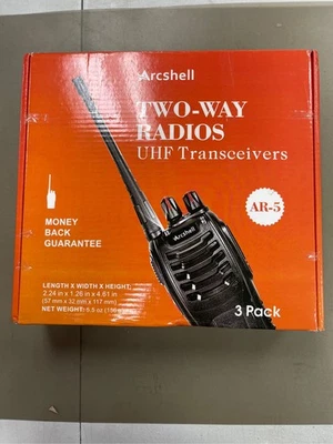 Rechargeable Long Range Two-Way Radios with Earpiece 5 Pack Arcshell AR-5 Walkie - Image 1 of 2
