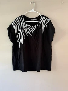 Top Chicos taglia 3 - XL ricamato motivo zebrato 100% cotone estivo casual - Foto 1 di 13