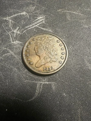 ¡Medio centavo "clásico" de Estados Unidos 1832! au! ¡Moneda antigua de Estados Unidos de baja colección!    lote #168 Foto 1 de 4