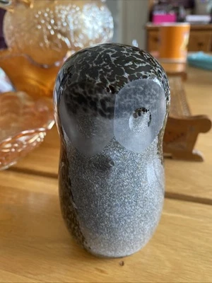 Beautiful Heavy Solid Glass Owl Paperweight Vintage 5” Tall - Image 1 of 4