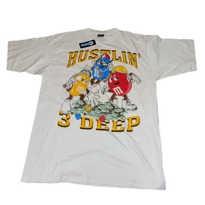 Rare Vtg Y2K Hustlin’ 3 Deep Gangster M&M Short Sleeve T Shirt Mens Size 2XL New - Picture 1 of 8