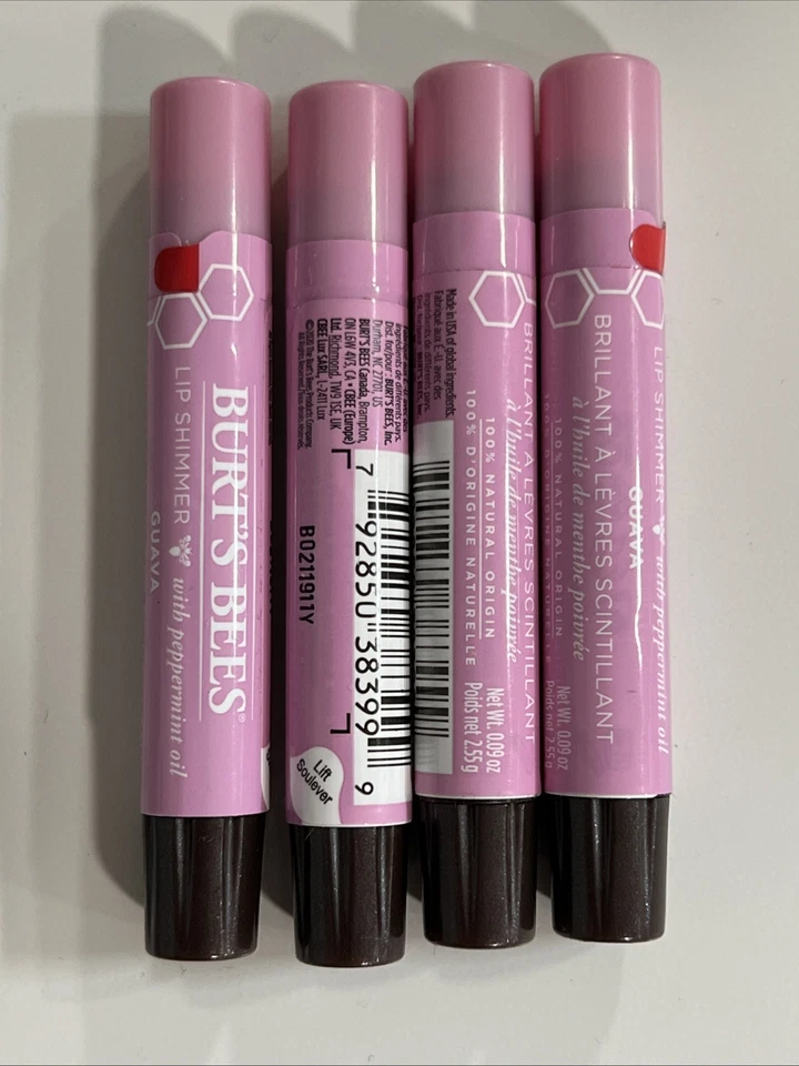 Burt's Bees Lip Shimmer Guava 0.09 oz/2.6g. each. Pack of 4. - Image 1 of 1