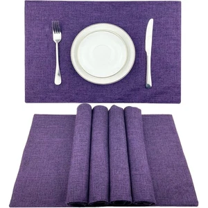 Cloth Placemats Set of 4 Heat Resistant Dining Table Placemmats Cotton Linen ... - Bild 1 von 7