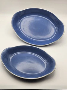 Gustavsberg "Gefyr" By Stig Lindberg Set Of Two Ovenware Dishes No 12 + 14 Blue - Picture 1 of 12