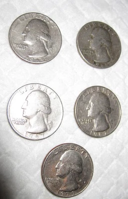 1965, 1967 Quarters NO MINT MARK Filled Error Letters US Coin 1979 Filled in D - Image 1 of 4