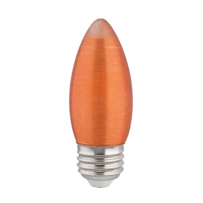 2 Watt C11 LED - Satin Spun - Amber - Medium base - 2100K - 100 Lumens - 120 Vol - Image 1 of 4