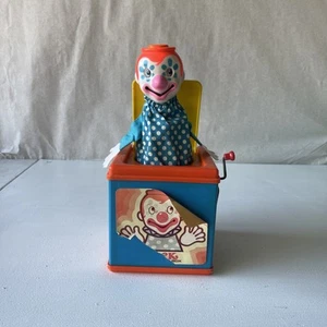 Vintage 1971 Mattel Jack in the Box GANZMETALL Musik Kurbel Clown Blechspielzeug - FUNKTIONIERT! - Bild 1 von 5